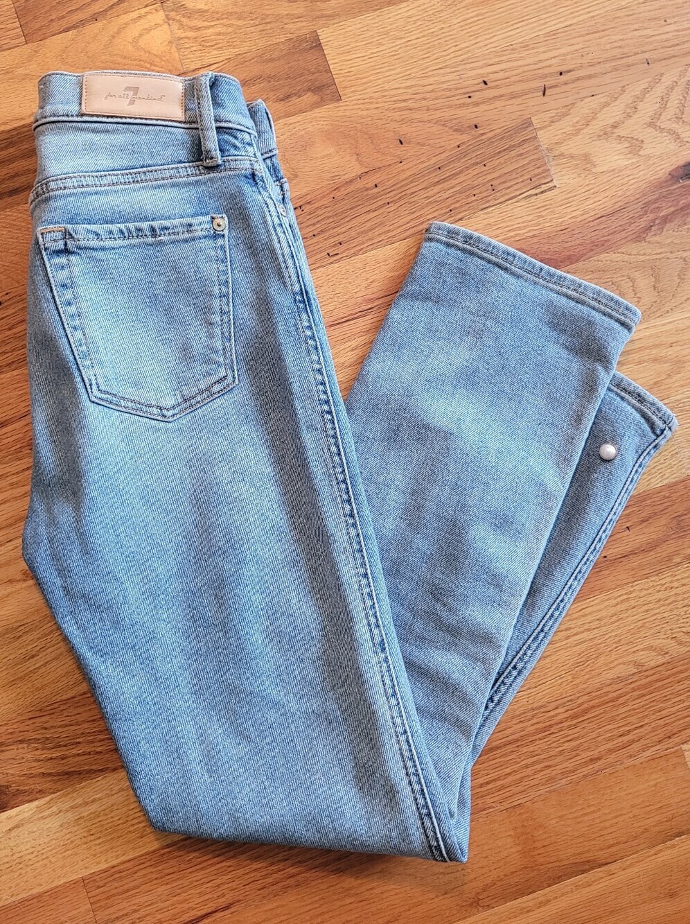7 For All Mankind Jeans Edie Embellished Crop Straight Women's 26 Y2k Boho